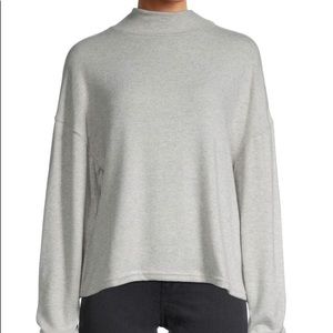 Hudson Mock Neck Drop Shoulder Heathered Pullover Sweater Size Small